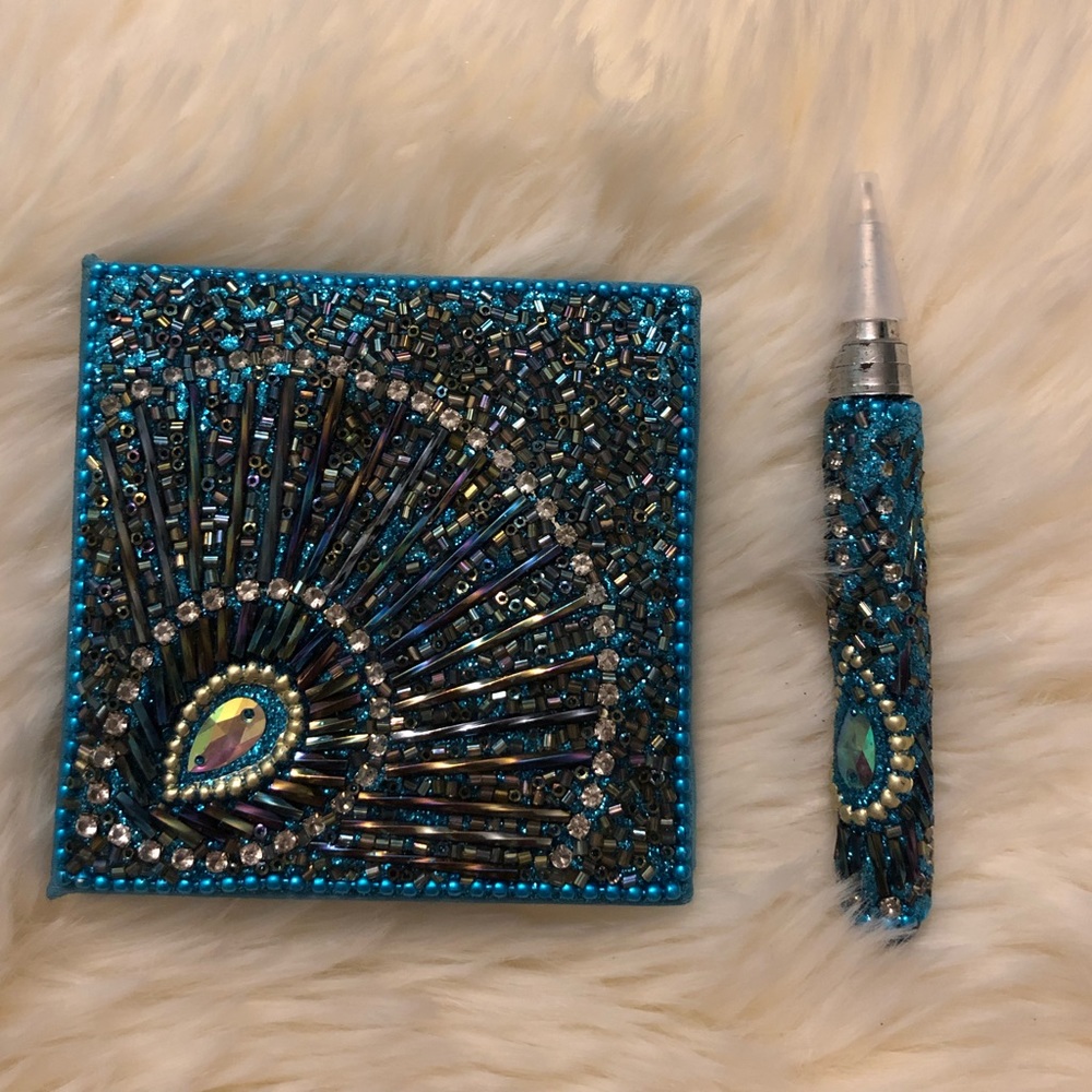Peacock Design Notebook and Pen